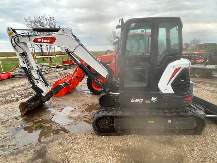 Bobcat E60 Excavator Sittin in Equipment Lot
