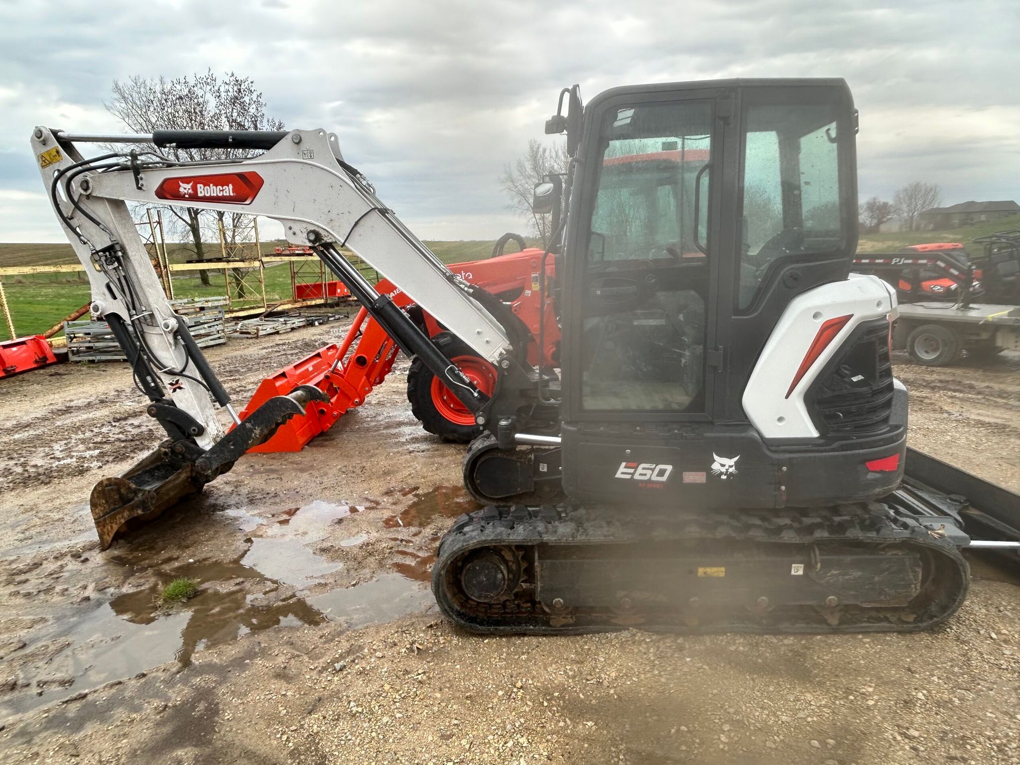 Bobcat E60 Excavator Sittin in Equipment Lot